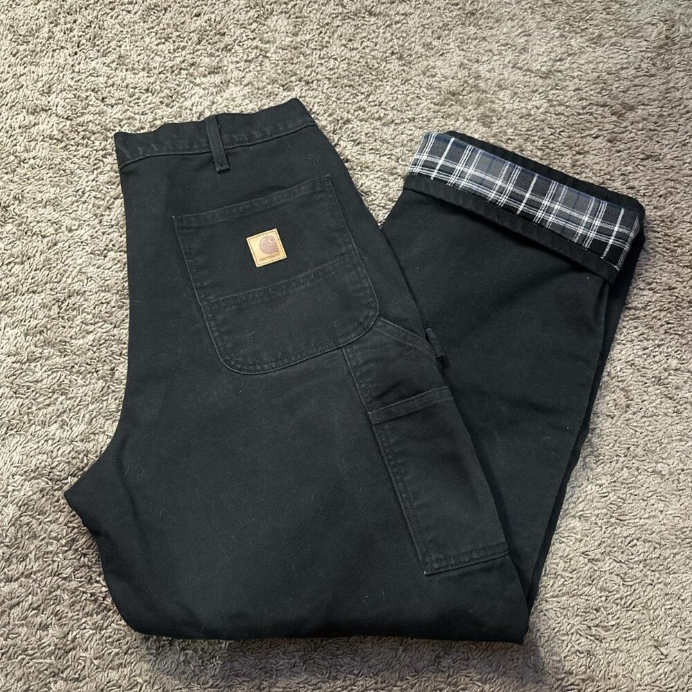 lined carhartt loose fit carpenter pants